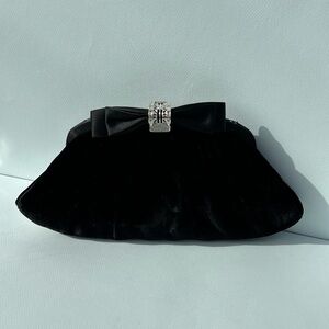 Vintage Judith Leiber Black Clutch with Bow Accent